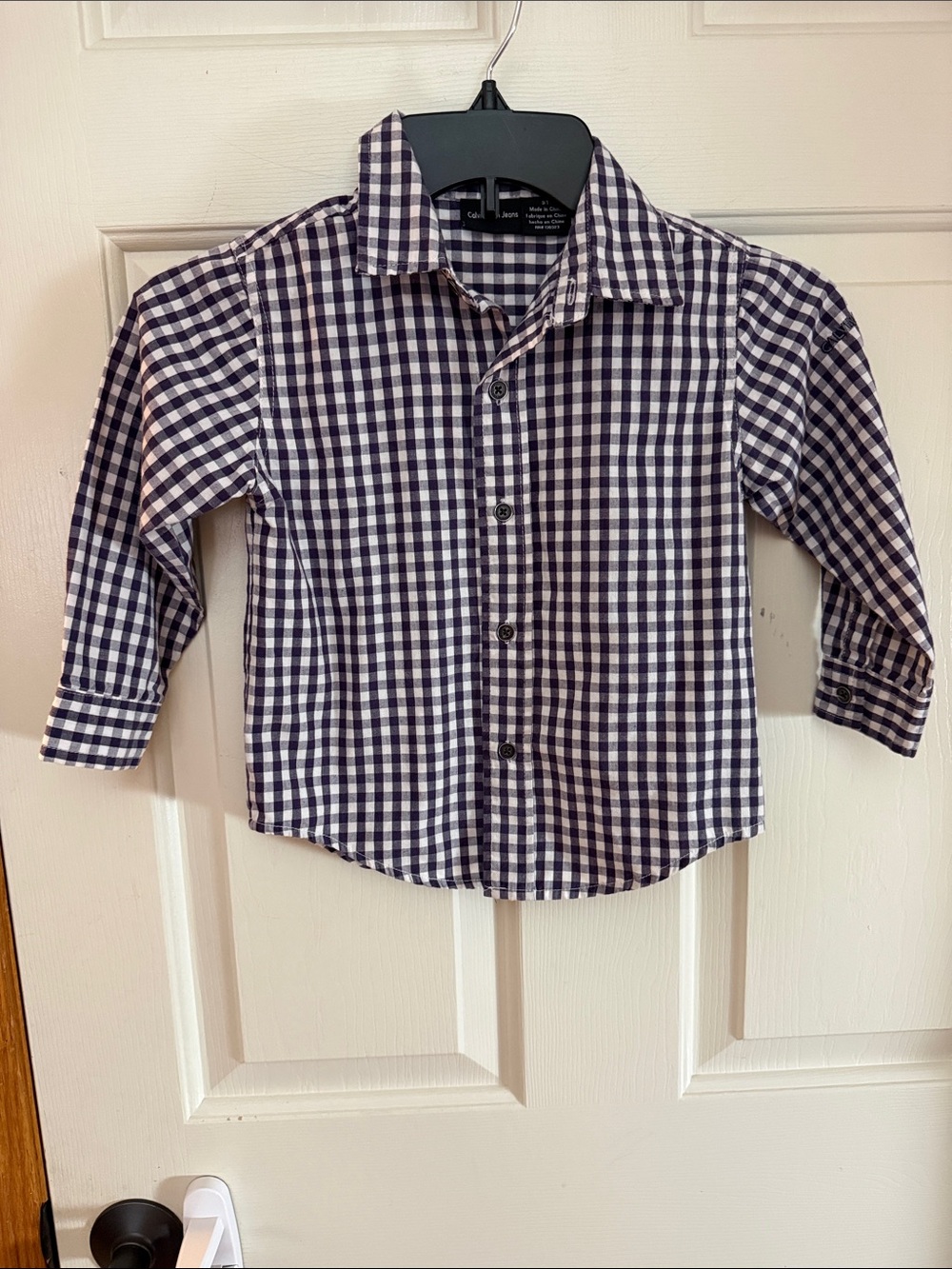 Calvin Klein Jeans Purple and White Gingham Button-Down Shirt